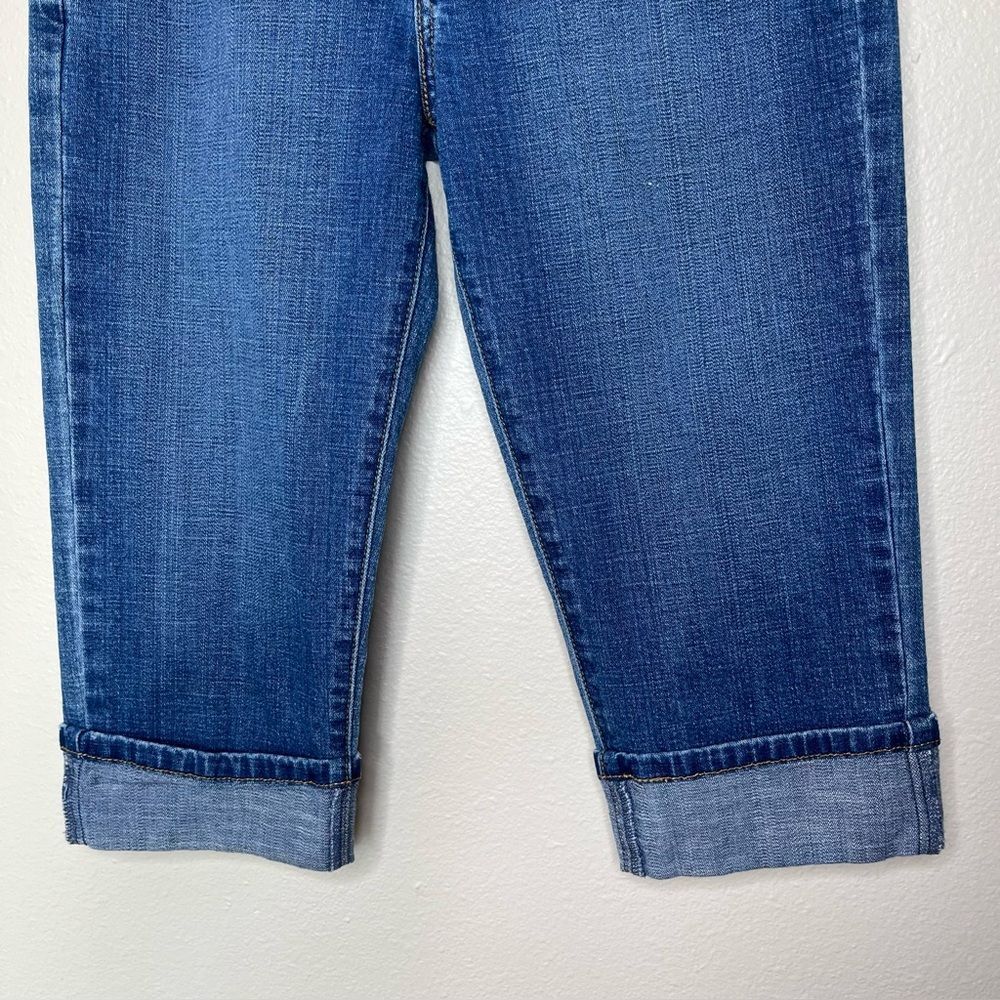 Levis 515 Capri Jeans Blue Denim Mid Rise Sewn Cuff Cotton Spandex Womens Size 4 - Picture 5 of 12